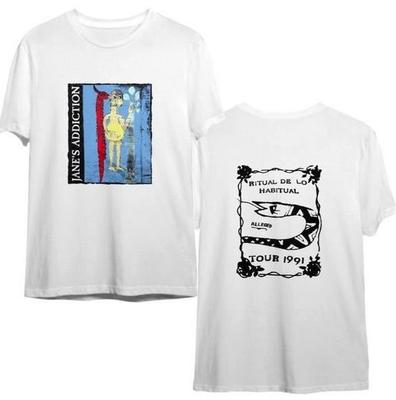 1991 Jane S Addiction Ritual De Lo Habitual Alleged Tour T-Shirt 2 Sided Unisex T-Shirt