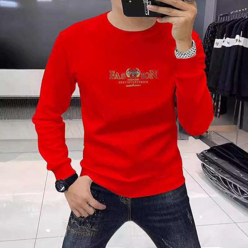 Men's 3D Little Bee Fleece Lined Crew Neck Sweatshirt for Autumn/Winter