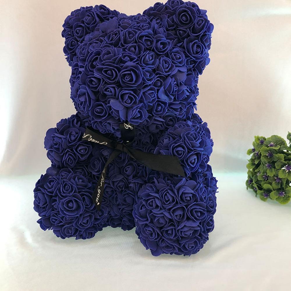 Qixi Festival Valentine's Day Wedding Rose Bear Simulation Floral Fragrance Creative Eternal Flower Hug Bear Gift