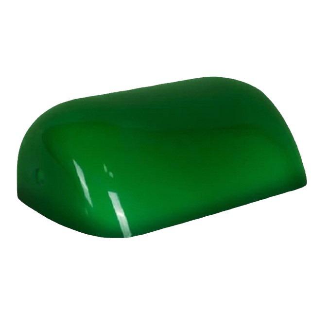 Retro Bank Desk Lamp with Jade, White, Orange, and Black Hand-Blown Glass Lampshade
