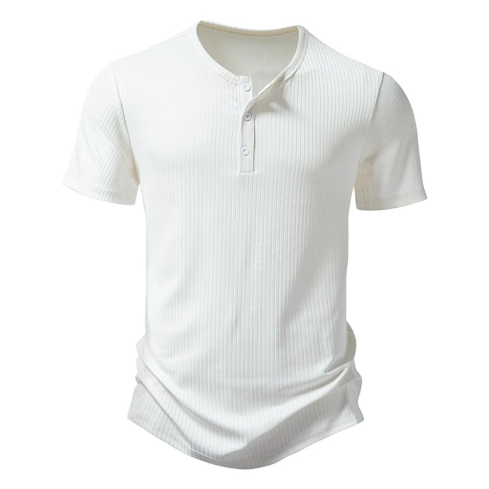 T-shirt a righe manica corta da uomo T-shirt estiva tinta unita da uomo Tendenze Top aderenti