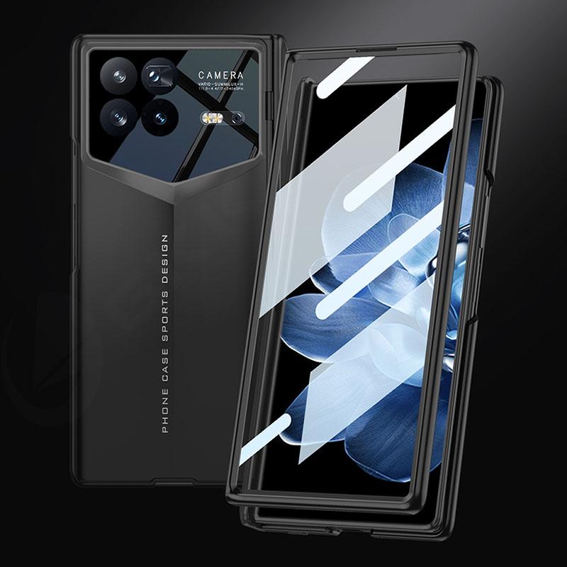 Luxury Business Plating Fold Case for Xiaomi Mix Fold 4 Black Gray Magnetic Stand Hinge Outer Glass All-included Plastic Shockproof Protect Cover