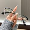 European and American glasses metal cat eyes color changing anti blue light fashionable and versatile trendy glasses