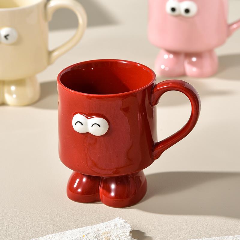 Creative Mug Big Eyes Cup Female Internet Celebrity High Value Brush Teeth and Mouthwash Cup Ceramic Couple