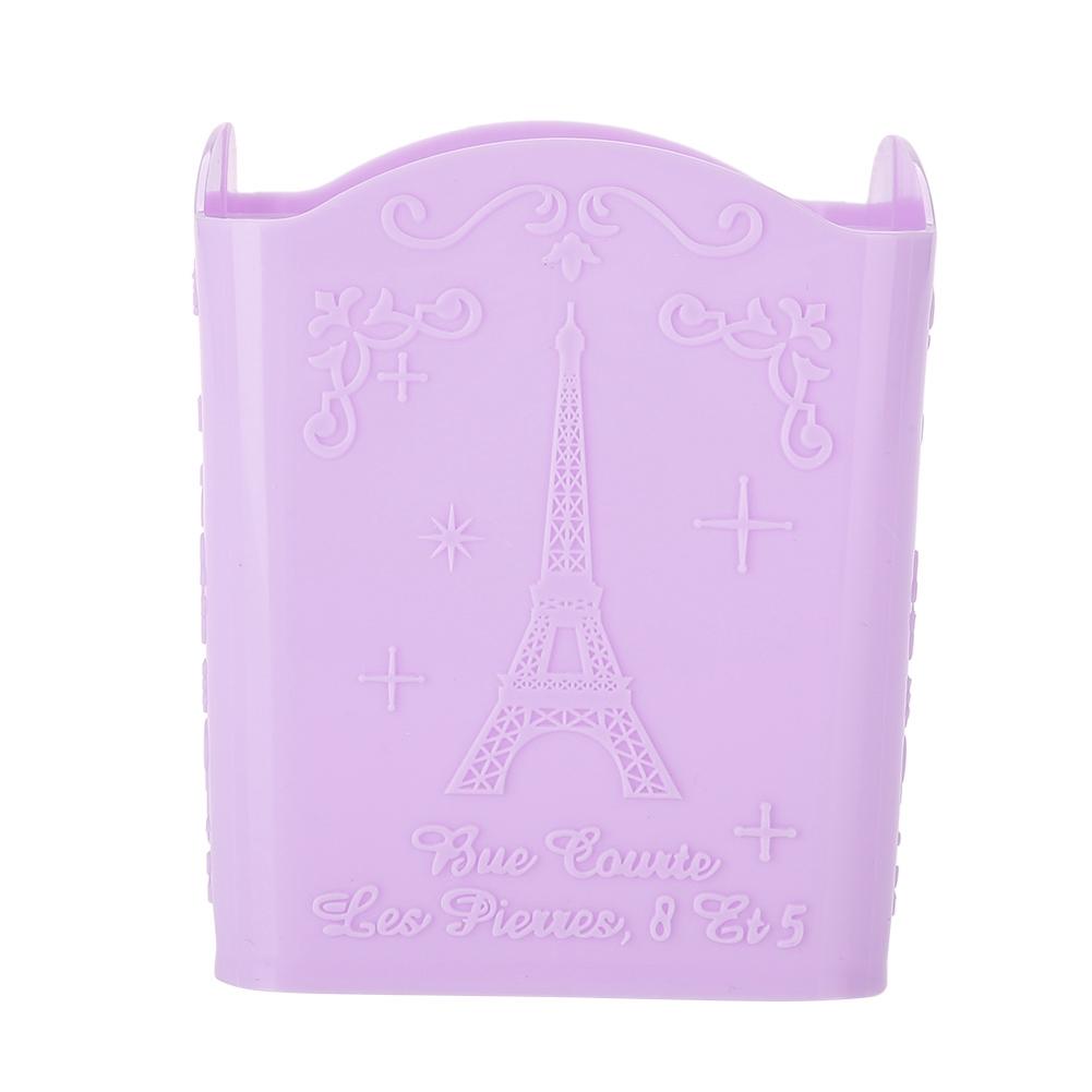 Storage Box Stationery Cosmetic & Manicure Tools Container with Tower Pattern Pink