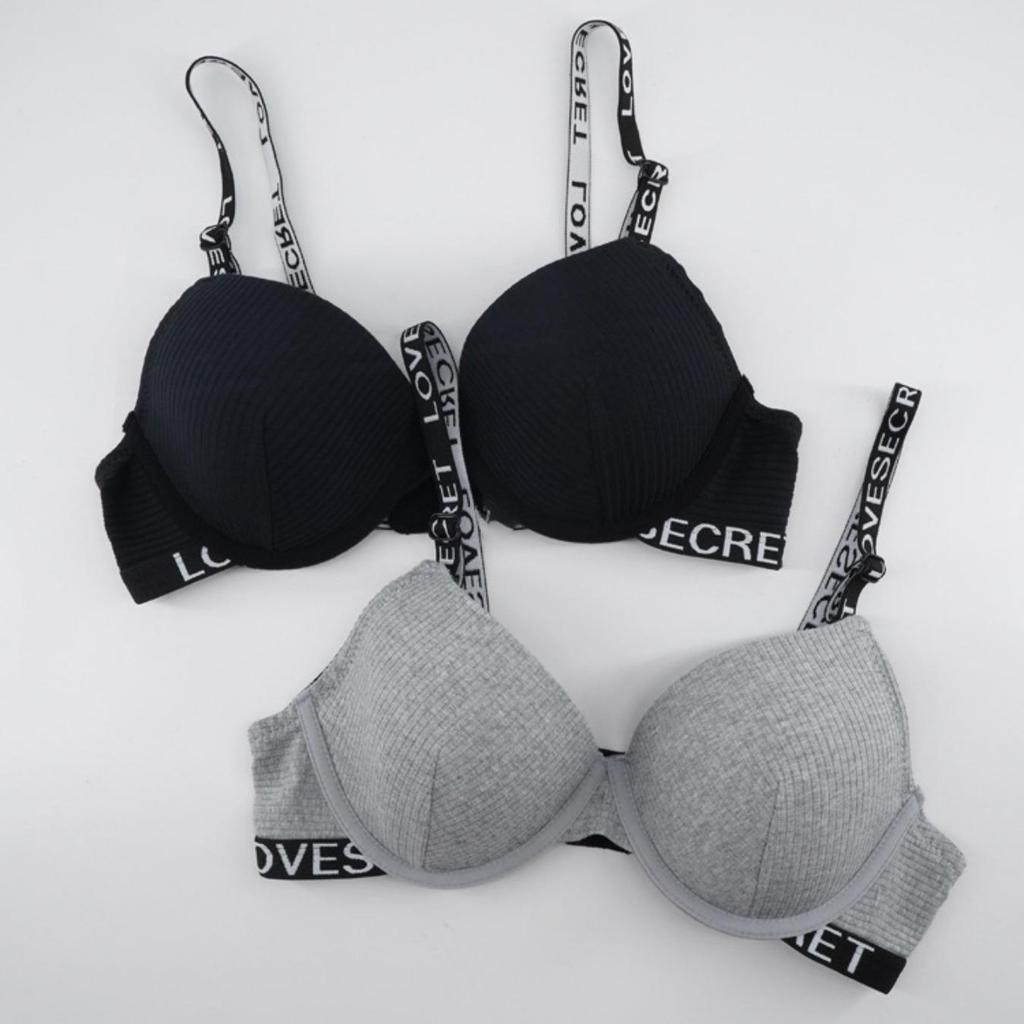 Sutiã feminino com estampa de letras convergentes, sutiã ajustável, push up, sutiã com argola de aço, top tubo, colete bralette