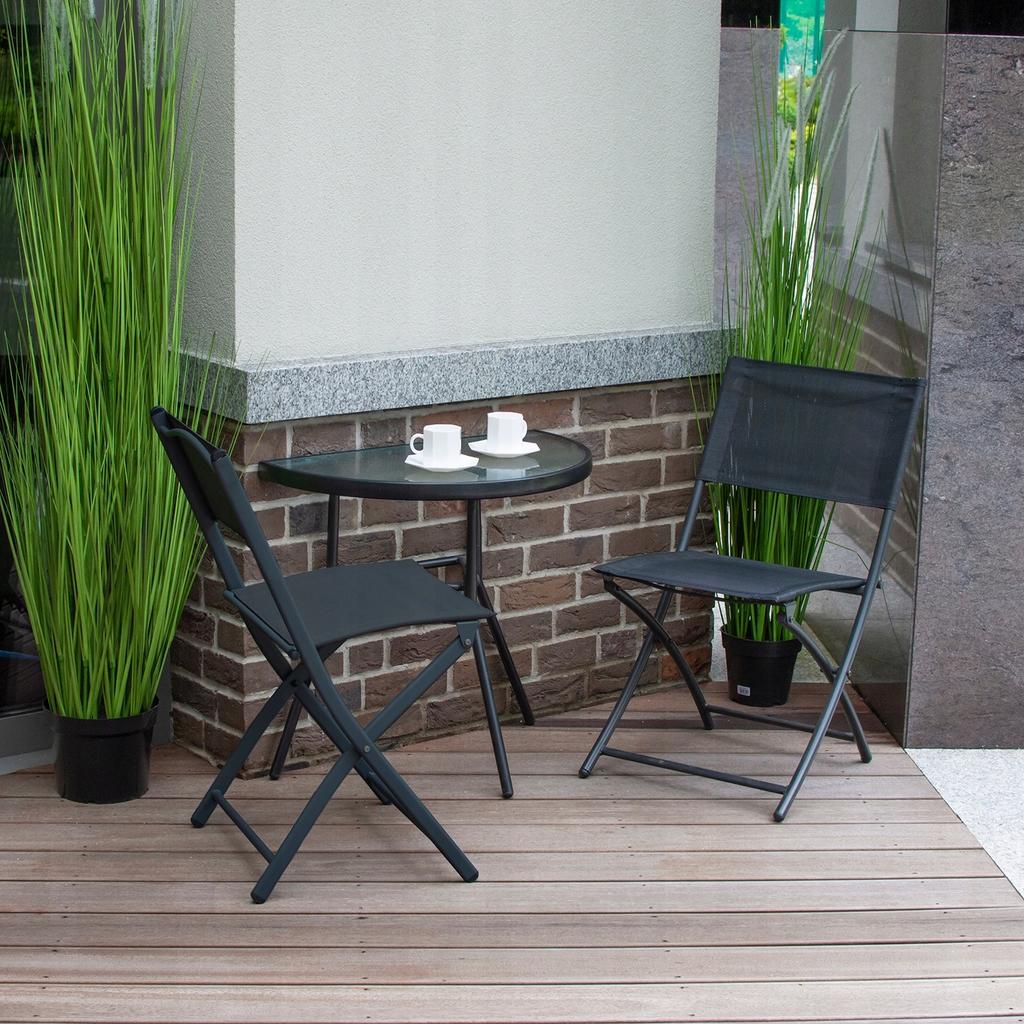 2 x BALKONSTUHL faltbar GARTEN für Balkon Terrasse Metall modern