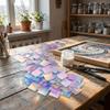 50Pcs Mini Radiant Acrylic Sheets Square Iridescent Acrylic Holographic Acrylic  Home Decoration