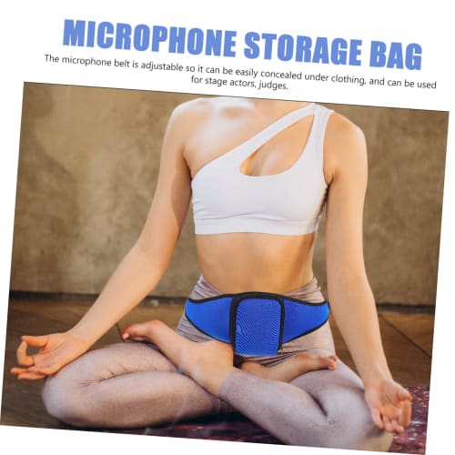 Mikinona Gym Belt, Portable Microphone, Running Waist Pack, Microphone Holder for Mic Stand, Tote Insert, Organizer, Sports Pouch for Mic, Mic Carry
