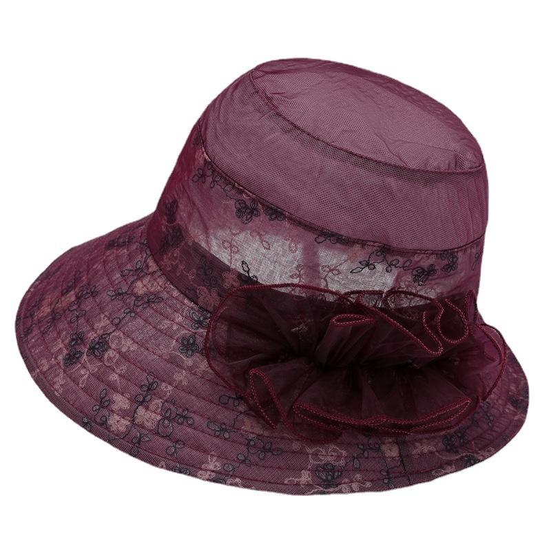Foldable Organza Summer Ladies Straw Hat Basin Hat Sun Hat Sunshade Flower Sunscreen Fisherman Hat