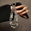 Luxury and Sophisticated Beaded Crystal Phone Charm Stylish Rhinestone Cartoon Bear Phone Lanyard Short Handbag Chain. 1