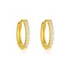 Classic Pave Huggie Hoop Earrings - 925 Sterling Silver Gold Plated