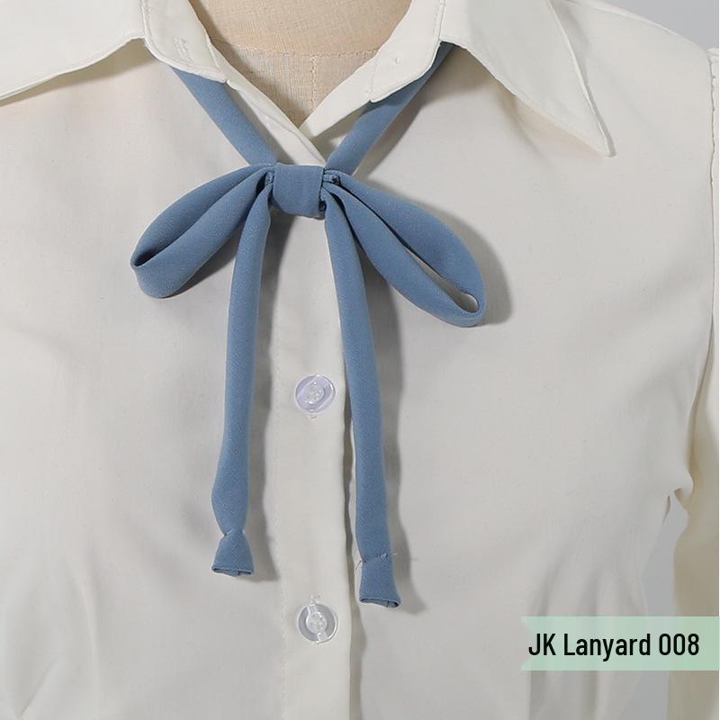 In Stock Solid Color Japanese Style Flower Rope Uniform Bow Tie No-Tie Lanyard for Women
