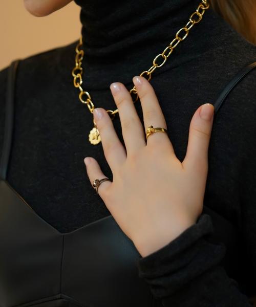 Bonbeau Double Star Point Chic Simple Ring Star Point Unique Bold Ring (C Type)