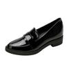 Tang Jing work shoes women's pointed 3 new small size inner height increase small leather shoes glossy patent leather