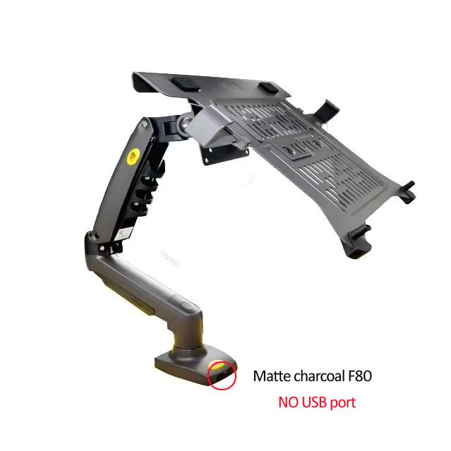 NB F80 with Laptop tray for 10"-17" laptop pad notebook desktop stand gas spring long arm full motion tilt clamp grommet hole