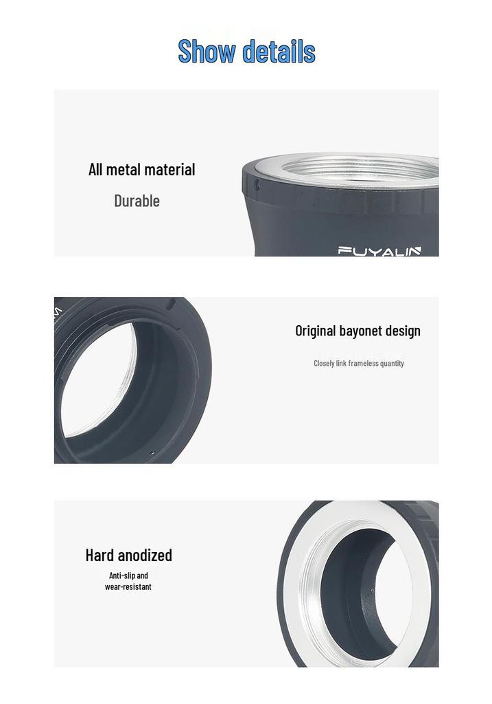 M42 naar M4/3 Adapterring voor Oost-Duitse Carl Zeiss, Russische en andere M42-lenzen voor M4/3 spiegelloze camera's