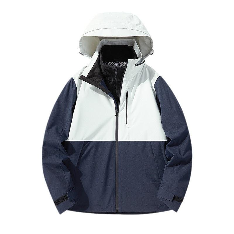 Outdoor Three-in-one Men and Women's Jacket Plus Velvet Thickened Waterproof Windproof Jacket Outdoor Windbreaker