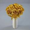 Silk Flower Golden Rose Photography Props Wedding Decoration Single Branch Rose Living Room Home Decoration Flower Hotel Decorat