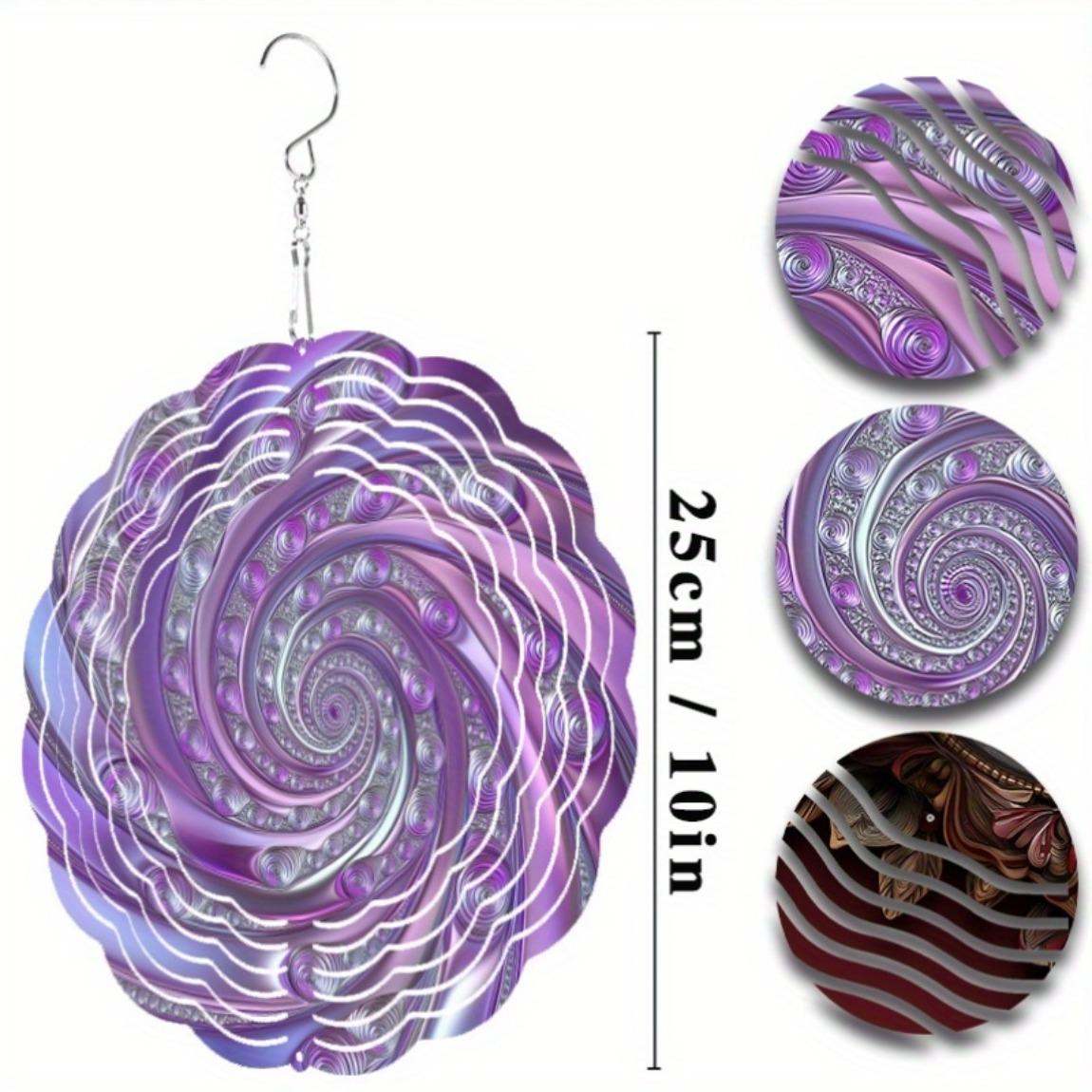 

10-дюймовый подвесной ветряной спиннер для декора сада на открытом воздухе, вращающийся дизайн с крючком на 360 градусов, уникальный подарок для весеннего и летнего украшения газона 01A