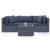 Loungers London Rattan 4 Piece 3 Seater Modular Outdoor Lounge Setting Incl. Coffee Table Grey