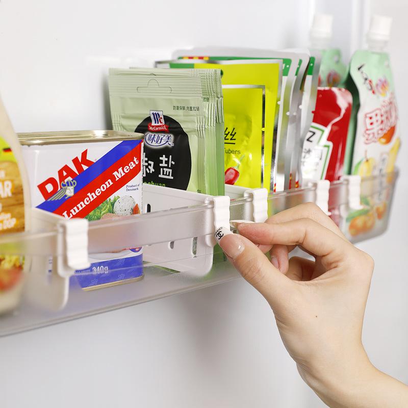 4 Pcs Refrigerator Side Door Snap-On Snacks & Drinks Adjustable Dividers