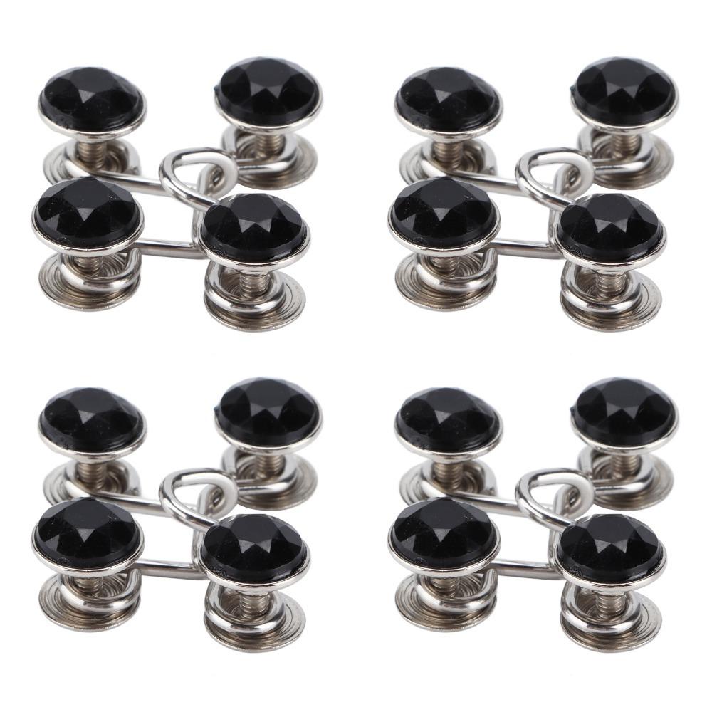 16pcs Reusable Button Pins Adjustable Pant Waist Button Durable Waist Tightener For Jeans чёрный