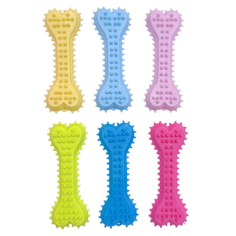 Eco-friendly Heart-shaped Chew Toy for Small Dogs - Durable TPR Teeth Cleaning Stick