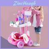 Interactive Kids Play Vacuum Set Plastic Cleaning Tool Cart With Ice Cream Cash Register