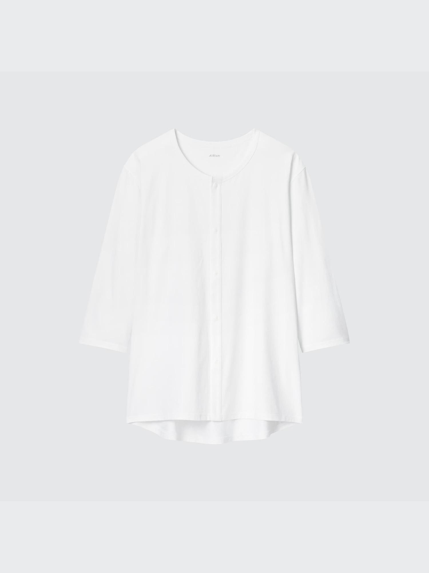 

Футболка Uniqlo Japan Airism Front Crew Neck с вырезом 8 и рукавами 4 00 WHITE/3XL