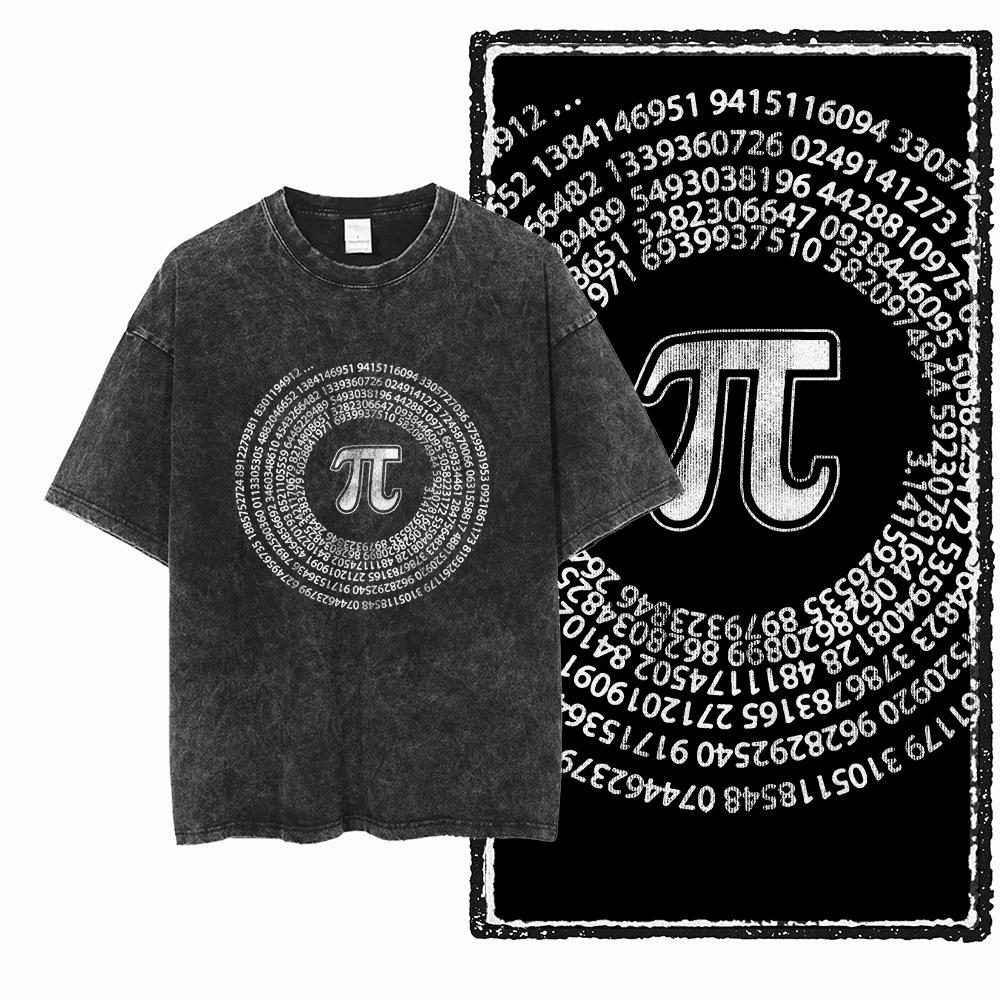 SC MATH THEME PAI Printed Cotton Acid Washed Exclusive Graphic Unisex T Shirt Cool Streetwear Men Tshirts Big Size Tee for men