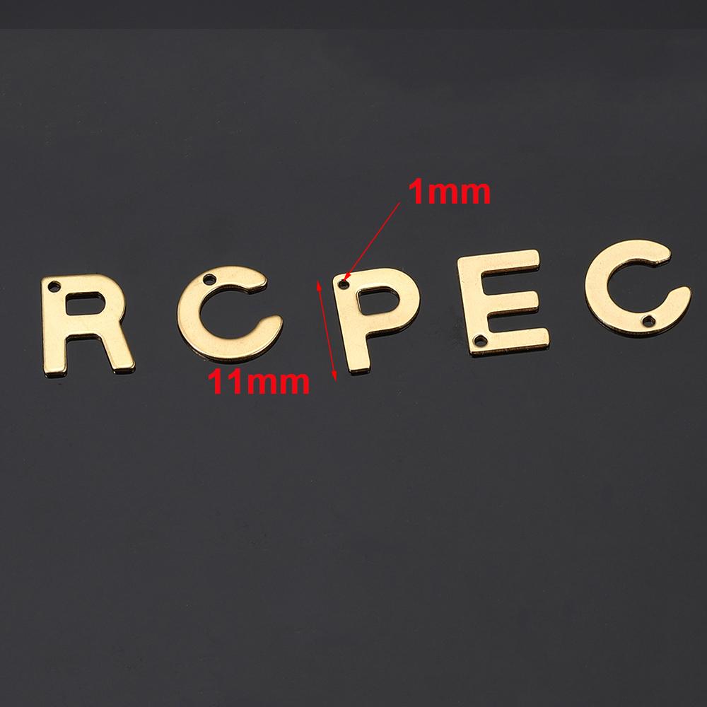 50pcs Mixed Stainless Steel Letter Charms Initial A-Z Single Alphabet Beads Pendants for Bracelet Necklace Jewelry Making DIY