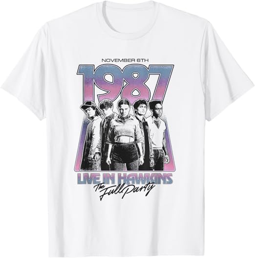 Stranger Things Hawkins 1987 Group Tour Poster T-Shirt 110