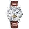 LIGE Men's Tourbillon Waterproof Mechanical Watch with Moon Phase
