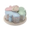 New Wheat Straw Rotating Seasoning Jar Three-in-one Combination Set Kitchen Supplies Salt Storage Bottle