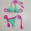 Badeanzug Damen Heißes Mädchen Bikini Zweiteilig Sexy Dreieck Doppelseitiger Kontrast Strand Bademode Dreipunkt Stil