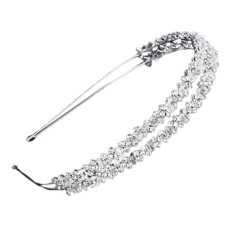 

Повязка на голову невесты, тиара, свадебная корона, двухслойная свадебная повязка для волос с кристаллами ручной работы