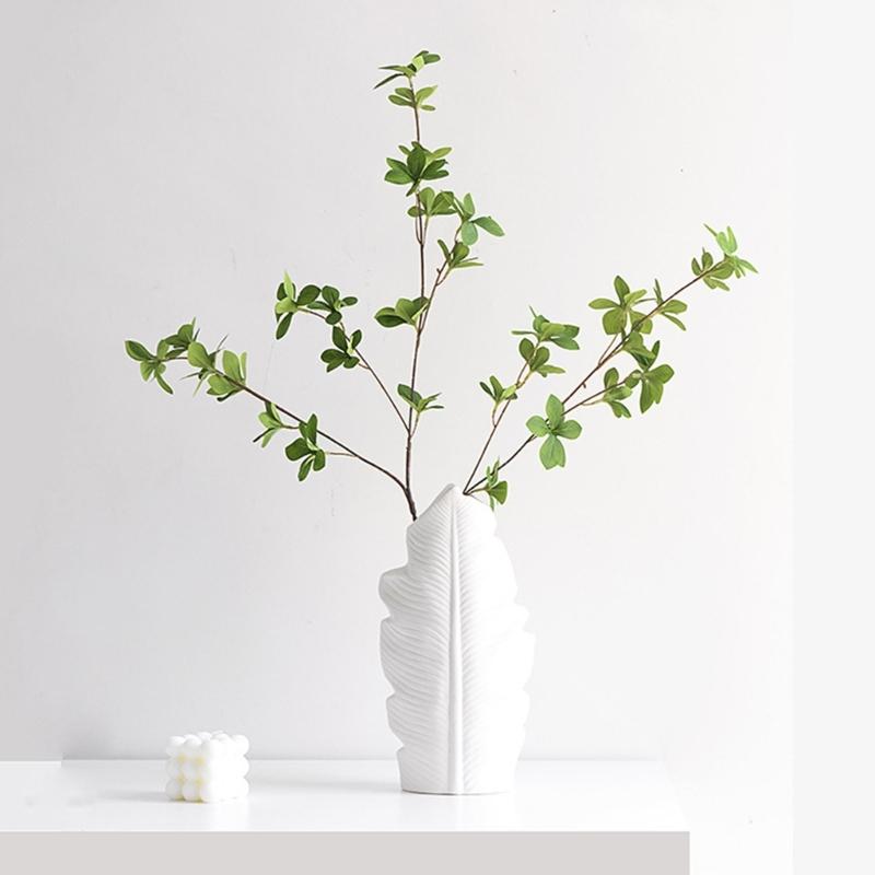 Silicone Vase Molds Leaf Shape Flower Container Moulds Unique Jewelry Jars Molds Silicone Texture for Hand-Making Crafts