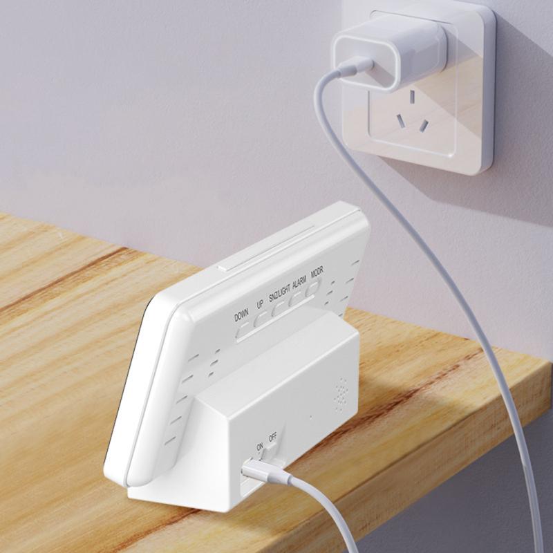 Digital Alarm Clock Colorful Screen Large Display Modern Desk Electronic Clock For Bedroom Home