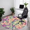1pc Floral Pattern Chair Carpet for Office, Round Polyester Mat, Indoor Decor for Office, Easycare Fabric, Washable Non-slip Area Carpet