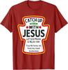 Jesus Ketchup Catch-Up Koszulka Bluza z kapturem Okrągły dekolt Kolekcja Nowa 2025 S-5XL