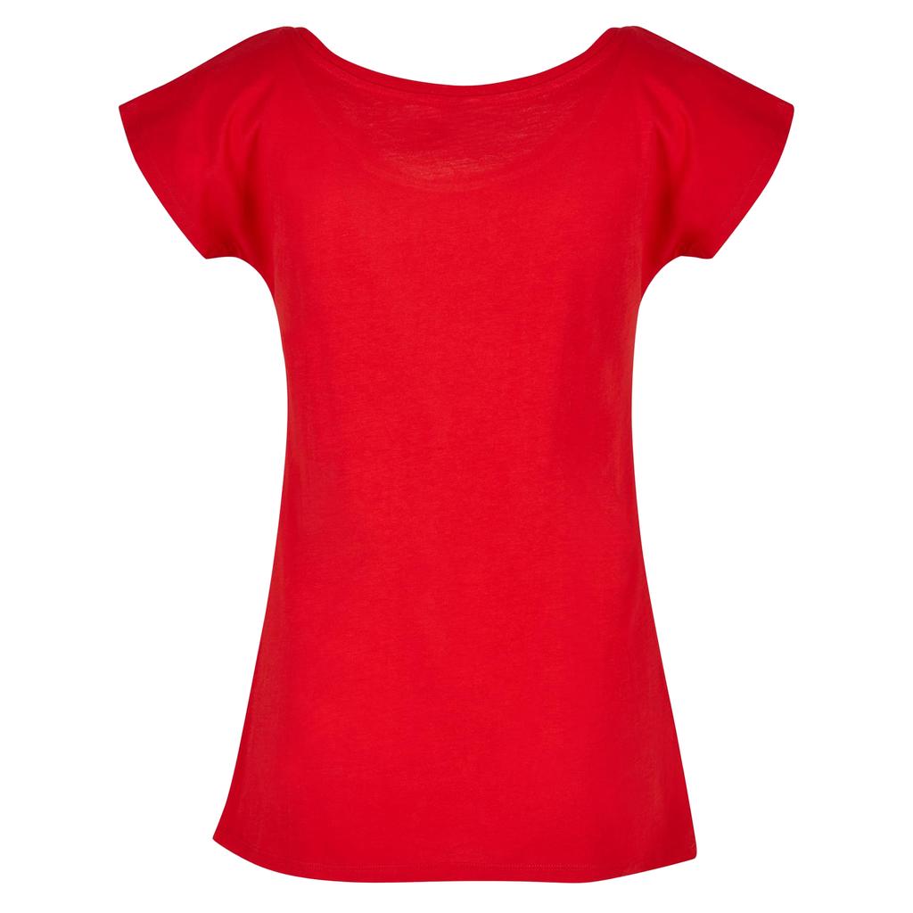 Build Your Brand Damen T-Shirt mit weitem Ausschnitt
