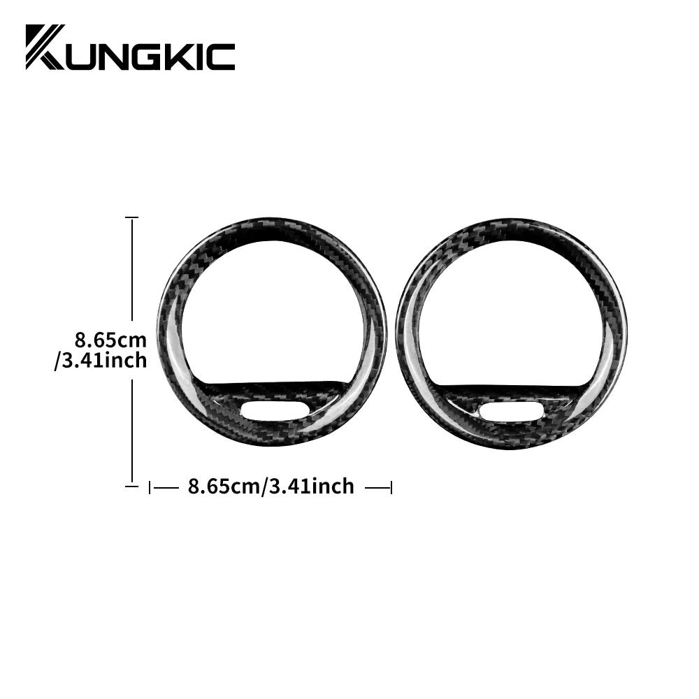 For Abarth 595 2012-2015 Abarth 695 2010-2015 Fiat 500 2008-2015 Real Hard Carbon Fiber LHD RHD Car Inner Air Vent Frame Sticker