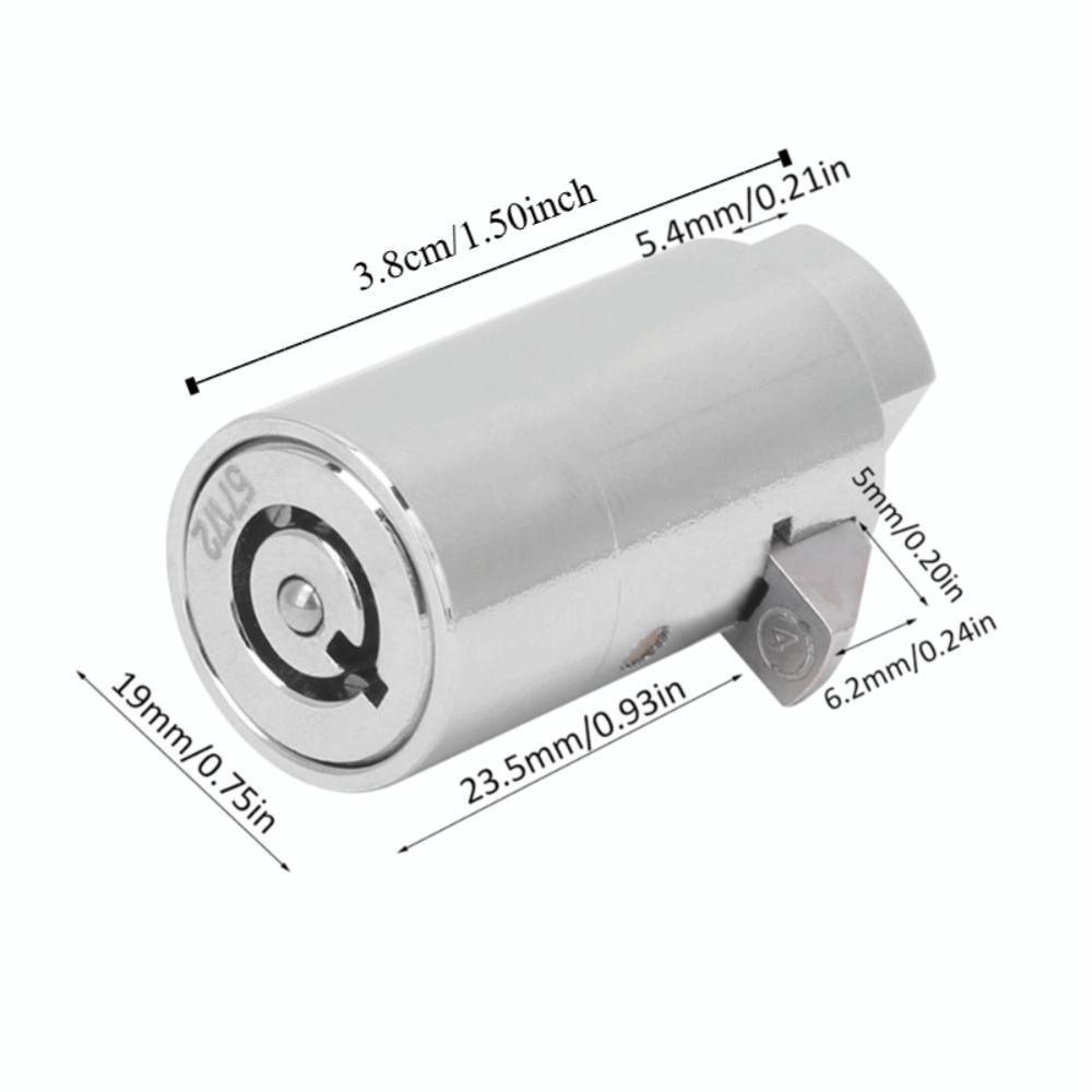 Zinc Alloy Vending Machine Lock Cylinder 38×19mm with 3 Keys Selling Machine Lock Cylinder Safe Chrome Color Lock Cylinder