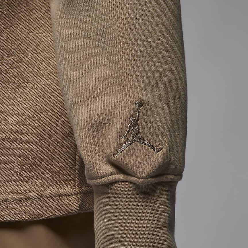 Jordan Flight MVP Letter Embroidery Crew Neck Casual Knit Long Sleeve T-Shirt Men Tops Khaki FN4608-244