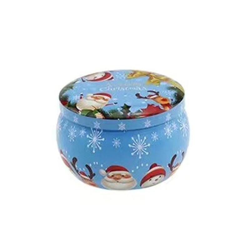 Weihnachts-Runde Eisen-Geschenkboxen Stabile Konstruktion Perfekt für Weihnachtsgeschenke Aufbewahrung von Süßigkeiten Kleinen Geschenken