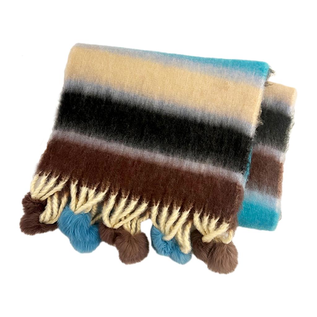 Tassels Rainbow Scarf Warm Shawl Cashmere Like Long Scarf Girls Winter Shawl Neck Wrap Scarf Cold Weather Neck Scarves