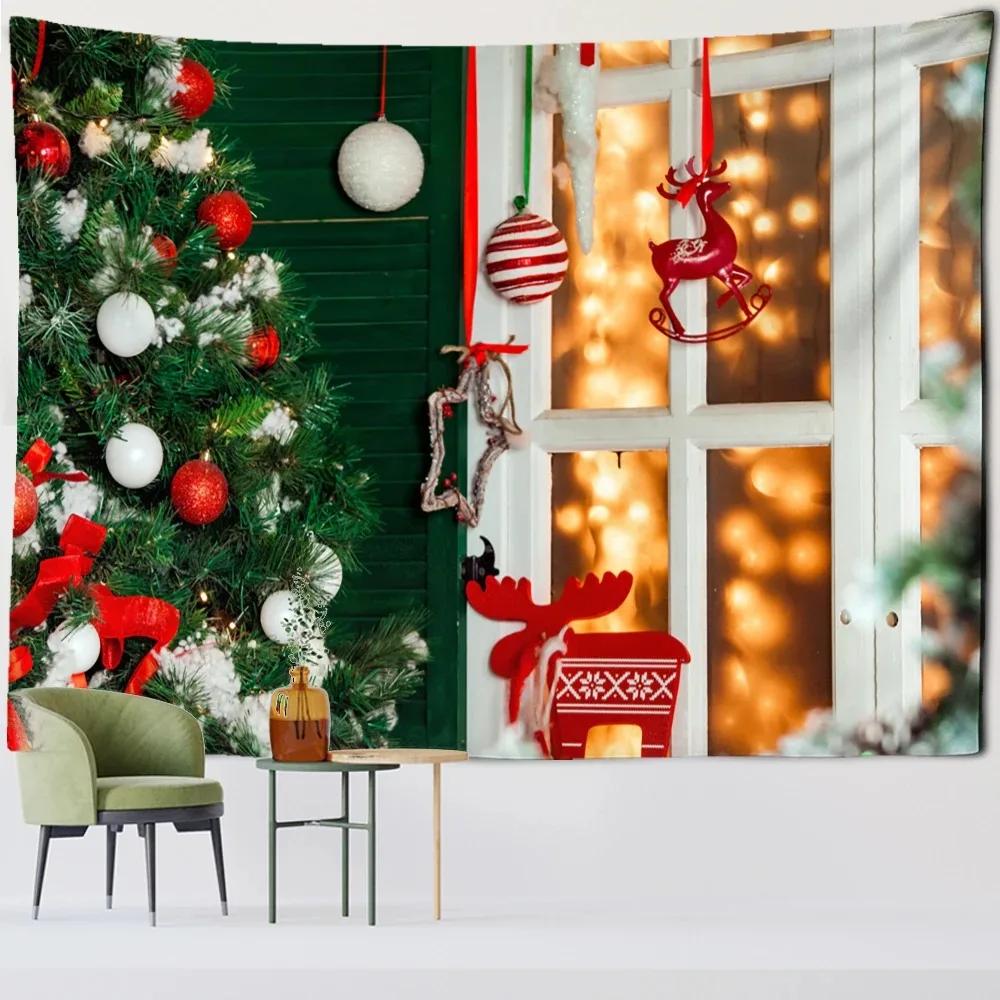Christmas Tree Landscape Pattern Tapestry Bedroom Living Room Home Christmas Wall Decoration