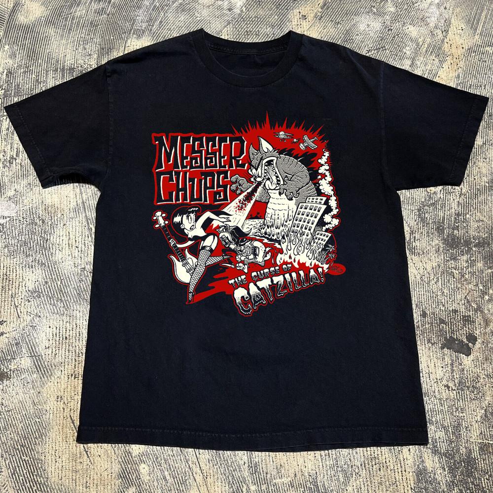 MESSER CHUPS Проклятие Котзиллы Черная Все размеры S-5XL OM909 Унисекс Футболка XXXXL