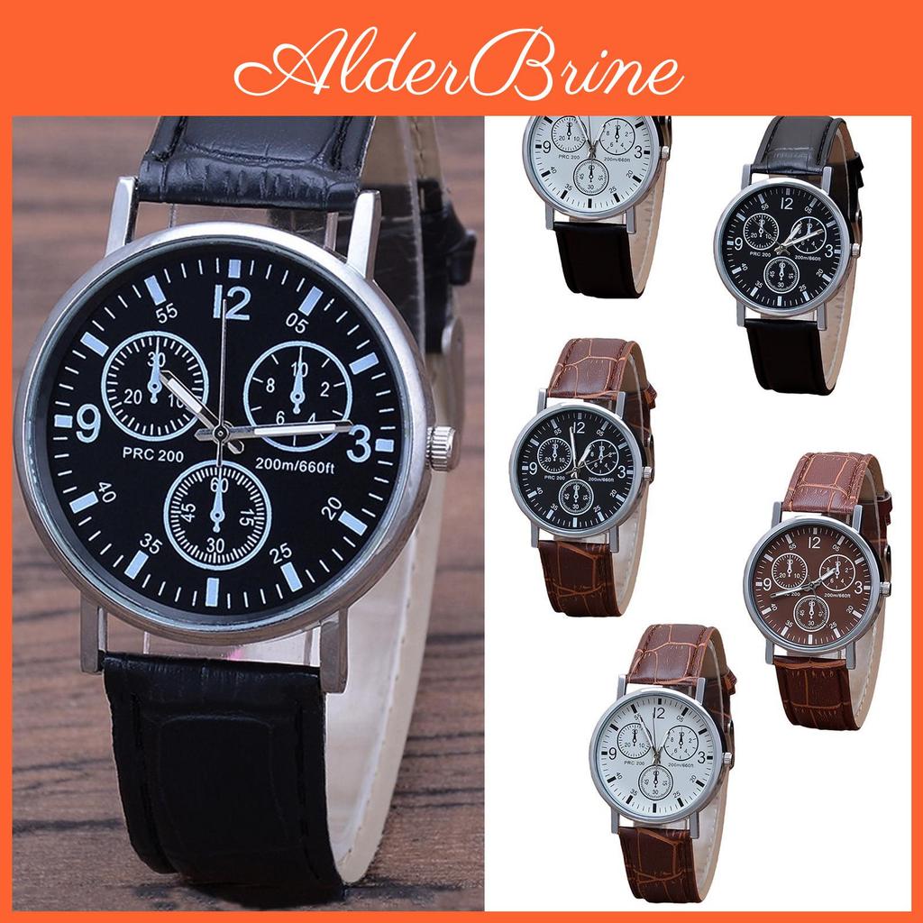 Watch Mens Eye Three Quartz Watch Blue Glass Band Watch Mens Watch
